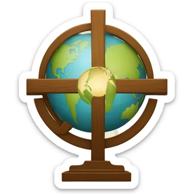 a cross with the globe in front, symbolizing, spreading the gospel sticker
