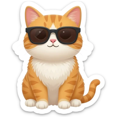 Cat wearing sunglasses sticker