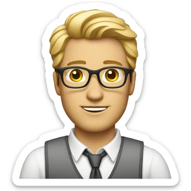 white male director company sticker