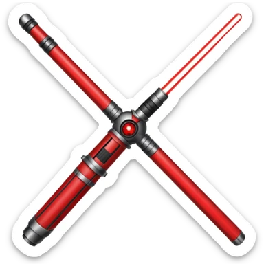 red light saber with detailed hilt sticker