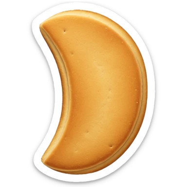 elongated  crescent-shaped crescent moon crouton without a face sticker