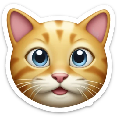 cat wich fish face sticker