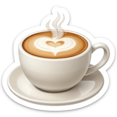 Cappuccino in small cup without a smily on it sticker