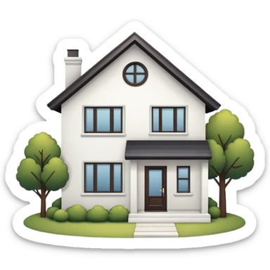 white cozy aesthetic house sticker