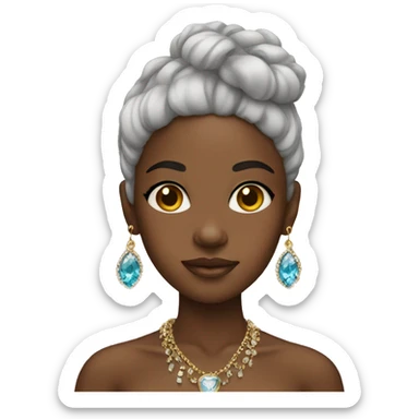 Black girl with jewelry  sticker