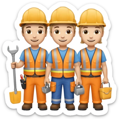 20 tiny construction workers sticker
