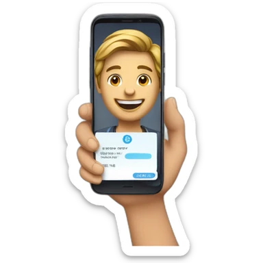 swiping the phone screen for a job offer sticker