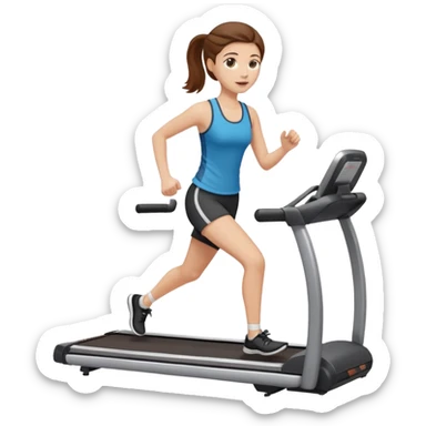 white girl with brown hair on treadmill sticker