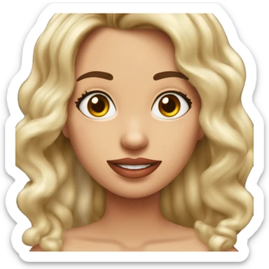 Puedes hacer el emoji de una chica con cabello en tono borgoña y ligeramente ondulado de piel morena además de labios gruesos  sticker