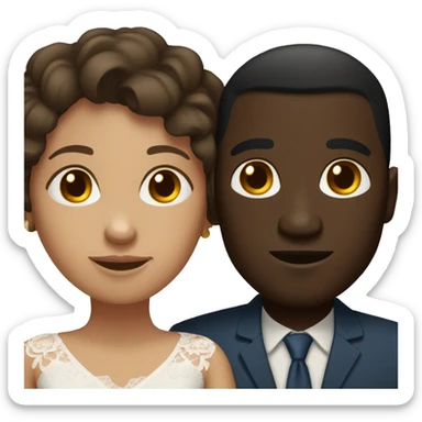 Married couple dark skin man and light skin woman  sticker