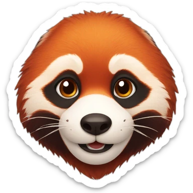 Red panda face sticker