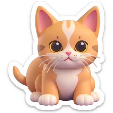 A kitten with a puppy-like gaze sticker