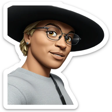 stylish boy with glasses sticker