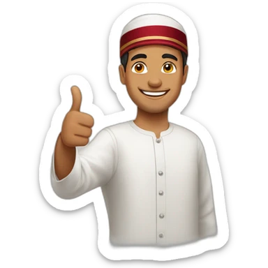 happy, young Omani man thumbs up  sticker