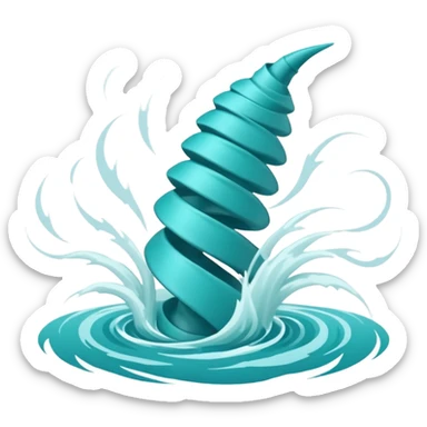 Swirling tornado coming out of the water mark the colur teal sticker