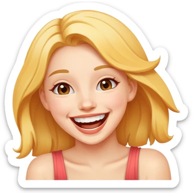 beautiful girl with joyful laugh sticker