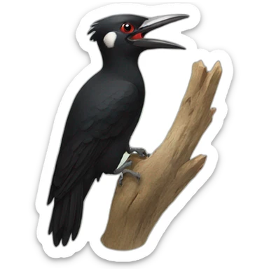 Black woodpecker sticker