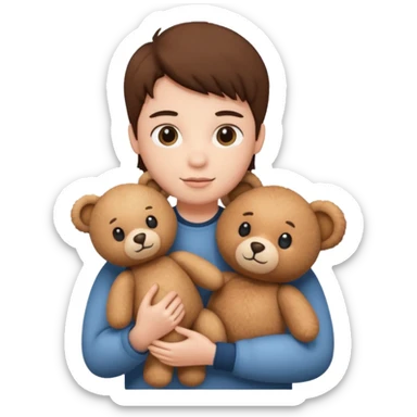 a flower in hand that holds the bear sticker