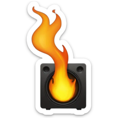  speaker ON FIRE sticker