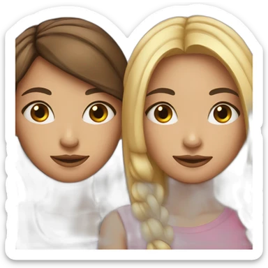 two bff girls sticker