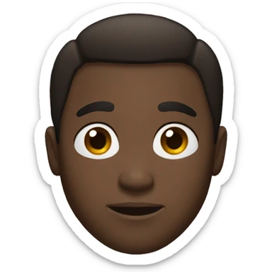 a black guy with brown eyes his hair is black and extremly short, almost non exitant sticker
