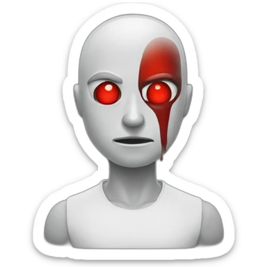 Zoned out with bloodshot eyes sticker
