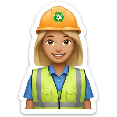 women, Waste Management, safety vest sticker