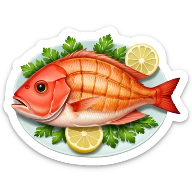 red snapper fish dinner sticker