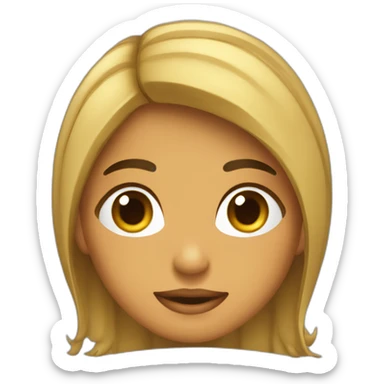 Chica caucásica pelo castaño largo ondulado mdditando sticker