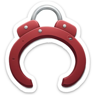 Dark red fuzzy handcuffs sticker