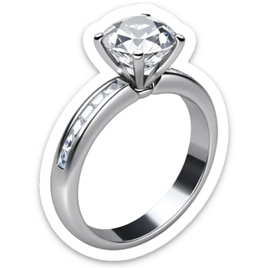 glitter white diamond married ring sticker