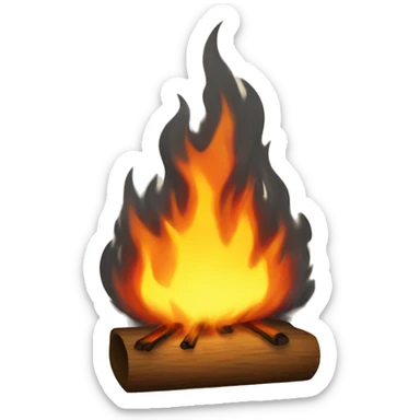 Hearth burning sticker