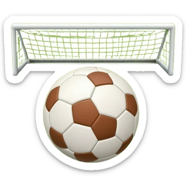 Europian Football. A football resting on the grass of a soccer field, with goalposts and field markings in the background. The scene highlights the ball's position at the center of the action, emphasizing the competitive atmosphere and readiness for play. sticker