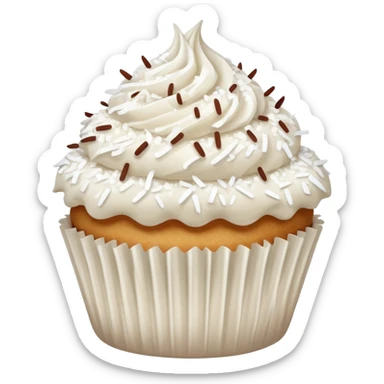 Shredded coconut cupcake sticker