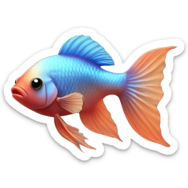Fat Beta Fish sticker