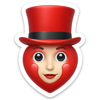 heart with top hat sticker