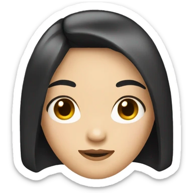 Asian girl with black straight hair sticker