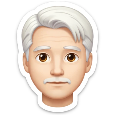 Hombre de pelo blanco muy guapoy adorable sticker