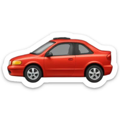 Une voiture sur un feu rouge sticker