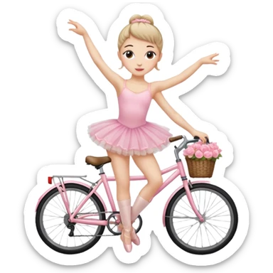 Pretty ballerina on a bicycle sticker