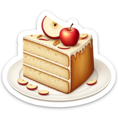 Vanilla apple cake slice luxury  sticker