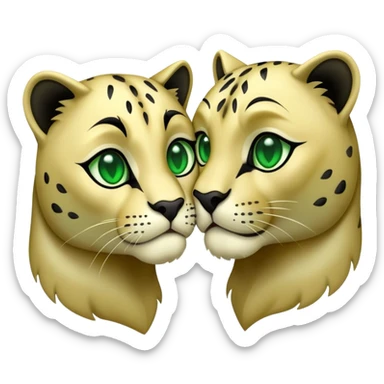 Panther with green eyes kissibg sticker