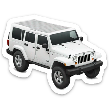 Large 8 seat jeep suv white front quarter view sticker