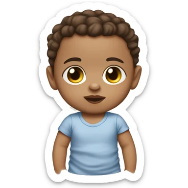 Lightskin baby boy with brown hair brown eyes with pacifier  sticker