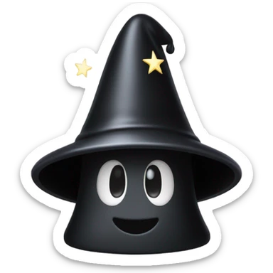 a cool black chess pawn with a wizard hat sticker
