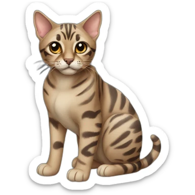 Dark beige/grey Bengal cat sticker