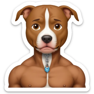 pitbull with a human neck pfp sticker