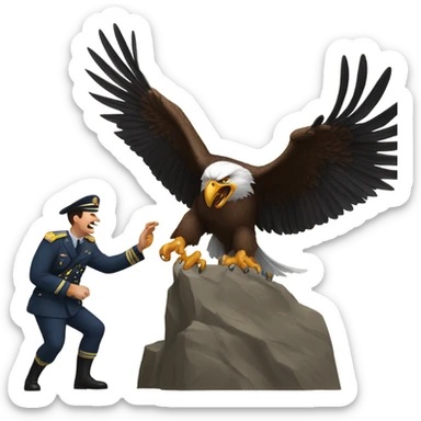 Eagle beating a commander sticker