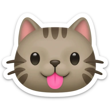 cat pusheen show the tongue sticker