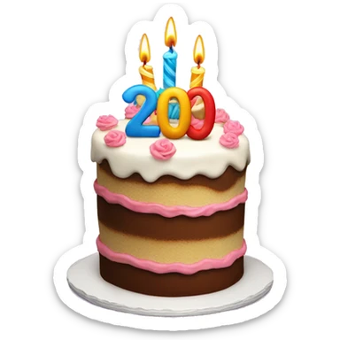 Birthday cake for 20th birthday sticker